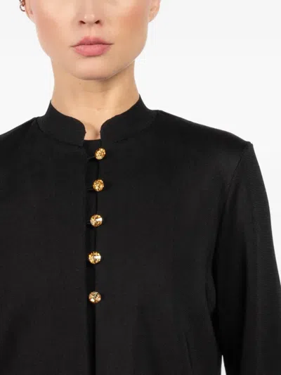 La Galpa Mandarin-collar Blouse In Black