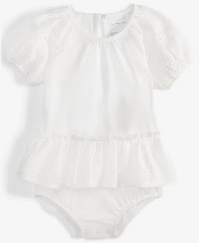 First Impressions Baby Girls Eyelet-detail Sunsuit, Exclusively At Macy's In White