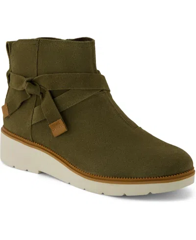 Toms Women's Womens Marlow Boot Water Repellent Military Olive Suede In Green
