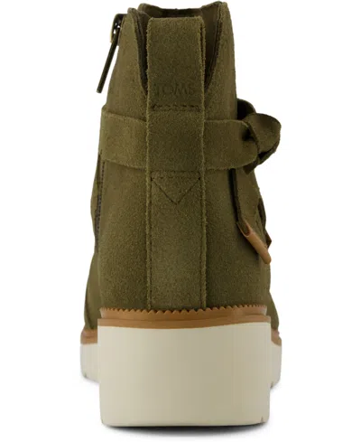 Toms Women's Womens Marlow Boot Water Repellent Military Olive Suede In Green