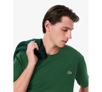 Lacoste Green Embroidered Logo T-shirt In Green
