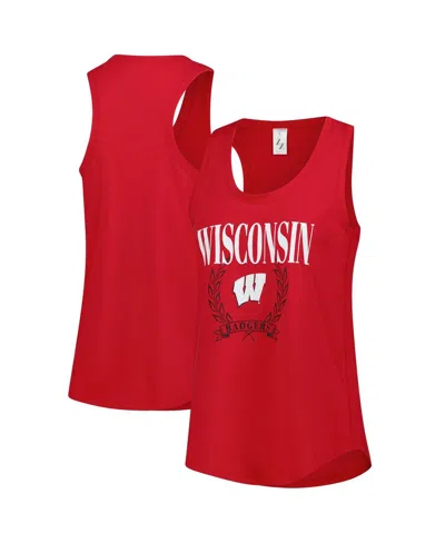 Zoozatz Women's Red Wisconsin Badgers Everyday Tank Top In Multi