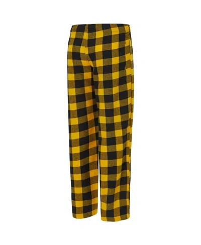 Concepts Sport Women'sâ Black, Gold Pittsburgh Steelers Avondale T-shirt Pants Flannel Pj Set In Multi