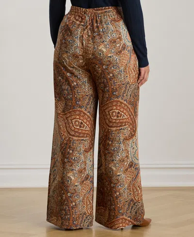 Ralph Lauren Petite Paisley Crepe Wide-leg Pant In Multi