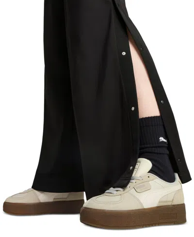 Puma Wardrobe Essentials Women's Low Rise Popper Pants In Black
