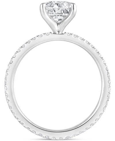 Badgley Mischka Certified Lab Grown Diamond Radiant Bridal Set (3 Ct. T.w.) In 14k Gold In White