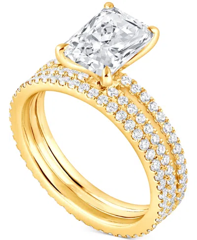 Badgley Mischka Certified Lab Grown Diamond Radiant Bridal Set (3 Ct. T.w.) In 14k Gold In Gold
