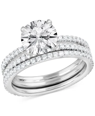 Badgley Mischka Certified Lab Grown Diamond Bridal Set (3 Ct. T.w.) In 14k Gold In Metallic