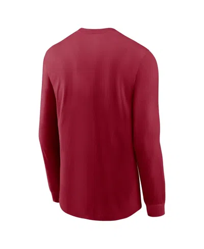 Jordan Men's Crimson Oklahoma Sooners Primary Logo Long Sleeve T-shirt In Burgundy