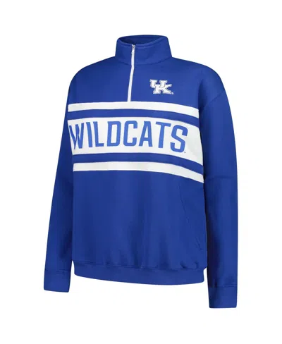 Fanatics Women's Royal/white Kentucky Wildcats Plus Size Quarter-zip Pullover In Blue