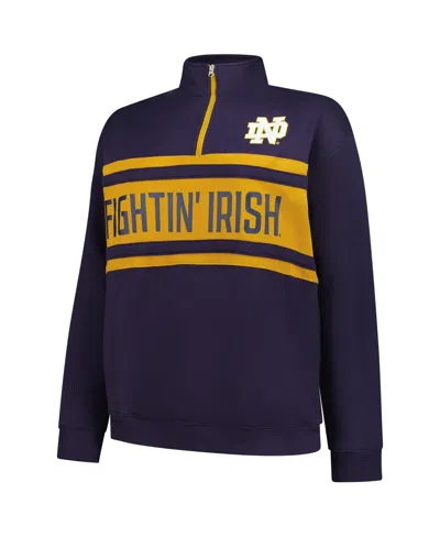 Fanatics Women's Navy/gold Notre Dame Fighting Irish Plus Size Quarter-zip Pullover In Multi
