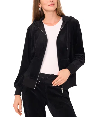 Vince Camuto Womens Pocket Knit Zip Hoodie In Black