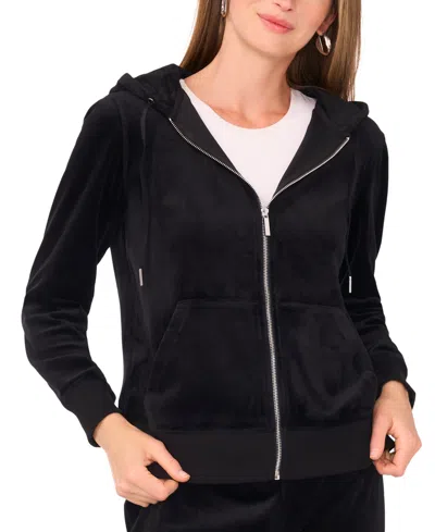 Vince Camuto Womens Pocket Knit Zip Hoodie In Black