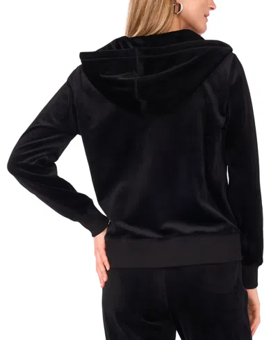 Vince Camuto Womens Pocket Knit Zip Hoodie In Black