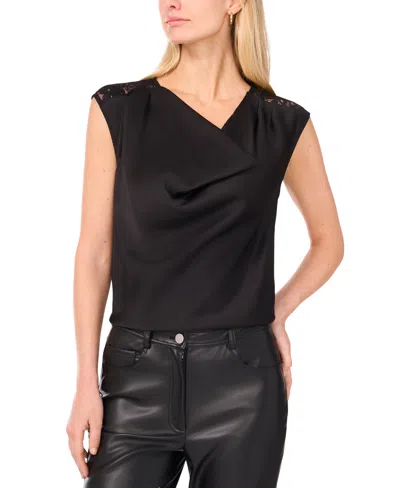 Vince Camuto Drape Neck Tank Top In Black