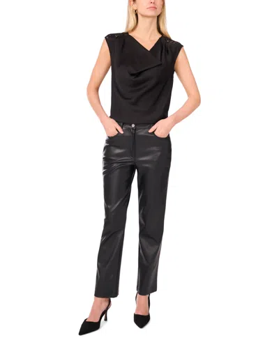 Vince Camuto Drape Neck Tank Top In Black