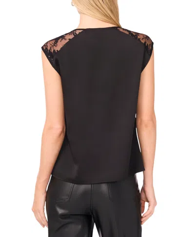 Vince Camuto Drape Neck Tank Top In Black