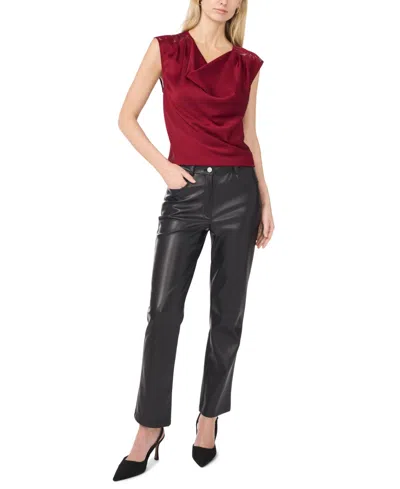 Vince Camuto Deep Drape Tank Top In Burgundy