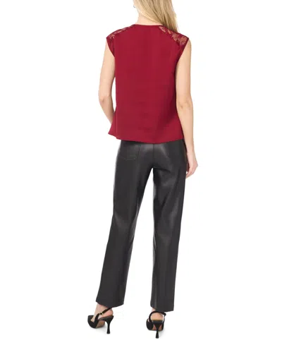 Vince Camuto Deep Drape Tank Top In Burgundy