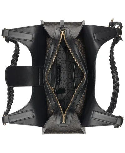 Calvin Klein Women's Shelly Mini Signature Satchel In Black