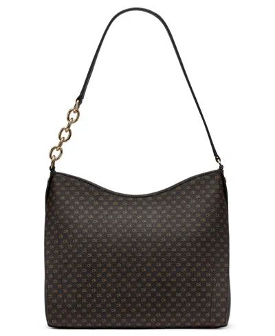 Calvin Klein Women's Nova Top Zipper Mini Signature Chain Shoulder Bag In Black
