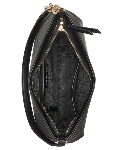 Calvin Klein Women's Nova Top Zipper Mini Signature Chain Shoulder Bag In Black