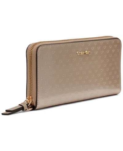 Calvin Klein Women's Moon Signature Embossed Boxed Wallet In Gold