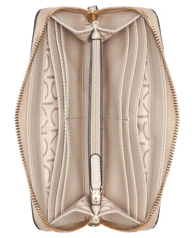 Calvin Klein Women's Moon Signature Embossed Boxed Wallet In Gold