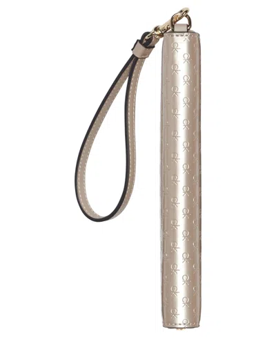 Calvin Klein Women's Moon Signature Embossed Boxed Wallet In Gold