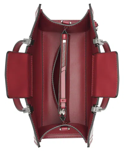 Calvin Klein Women's Verne Signature Embossed Convertible Satchel With Charm In Red