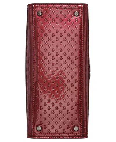 Calvin Klein Women's Verne Signature Embossed Convertible Satchel With Charm In Red