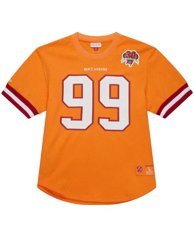 Mitchell & Ness Men's Warren Sapp Orange Tampa Bay Buccaneers Retired Player Name Number Mesh T-shirt In Orange