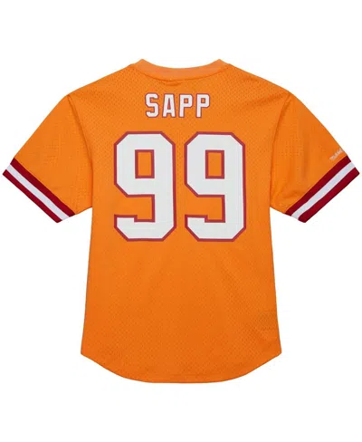 Mitchell & Ness Men's Warren Sapp Orange Tampa Bay Buccaneers Retired Player Name Number Mesh T-shirt In Orange