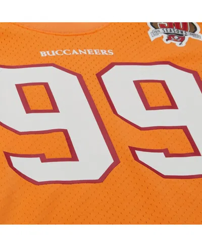 Mitchell & Ness Men's Warren Sapp Orange Tampa Bay Buccaneers Retired Player Name Number Mesh T-shirt In Orange