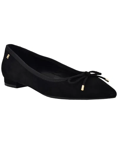 Tommy Hilfiger Kimio Pointed Toe Flat In Black