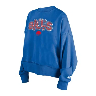 New Era Girl's Royal Buffalo Bills Flip Sequin Sweatshirt In Blue