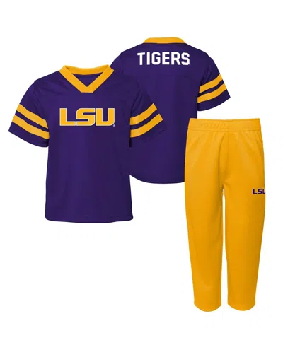 Outerstuff Toddler 2-piece Purple/gold Lsu Tigers Red Zone Two-piece V-neck Top And Pants Set In Multi