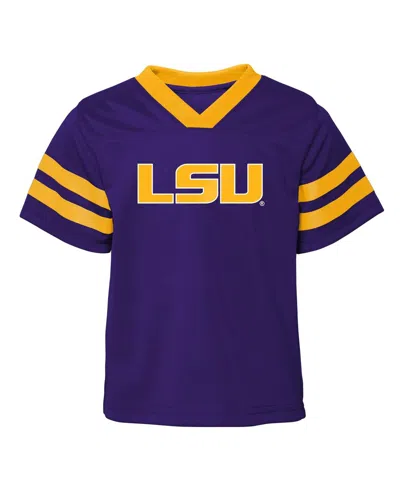 Outerstuff Toddler 2-piece Purple/gold Lsu Tigers Red Zone Two-piece V-neck Top And Pants Set In Multi