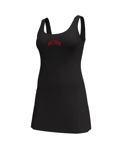 Under Armour Women's Black Wisconsin Badgers Gameday Motion Active Dress In Black