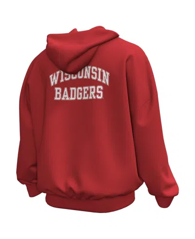 Under Armour Men's Red Wisconsin Badgers Throwback Icon Fleece Pullover Hoodie In Red