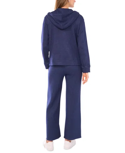 Vince Camuto Women's Knit Zip-front Hoodie Jacket In Purple