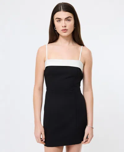 French Connection Azra Twill Carey Foldover Dress In Black