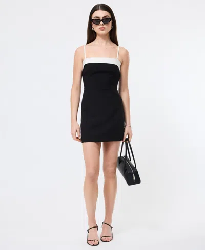 French Connection Azra Twill Carey Foldover Dress In Black