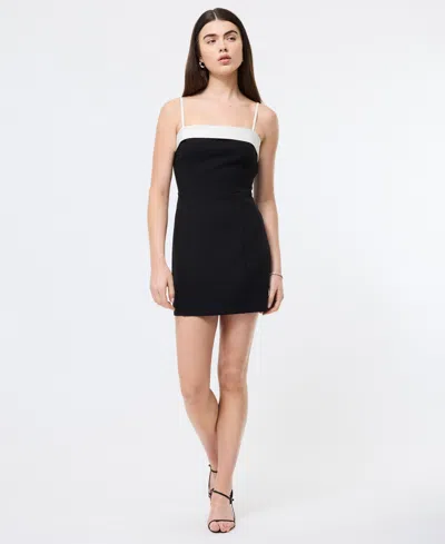 French Connection Azra Twill Carey Foldover Dress In Black