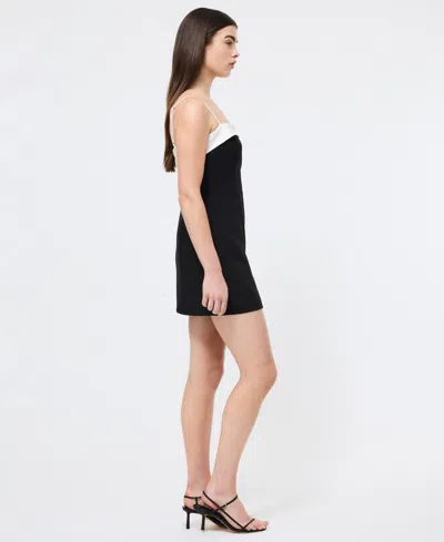 French Connection Azra Twill Carey Foldover Dress In Black