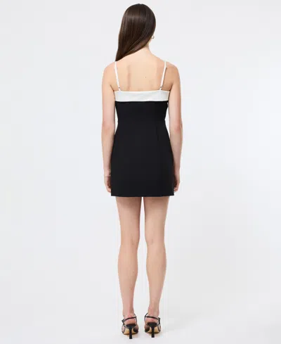 French Connection Azra Twill Carey Foldover Dress In Black