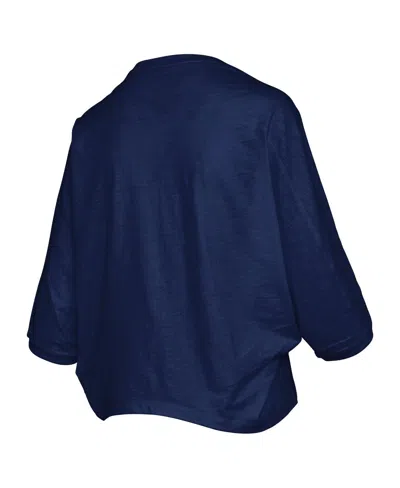 Pressbox Women's Navy Penn State Nittany Lions Midi Arch Over Logo Oversized T-shirt In Blue