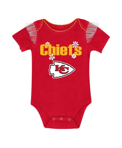 Outerstuff Girls Newborn Red Kansas City Chiefs My Team Rocks Bodysuit And Skirt Set In Multi
