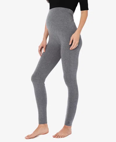 Cuddl Duds Stretch Maternity Leggings In Gray