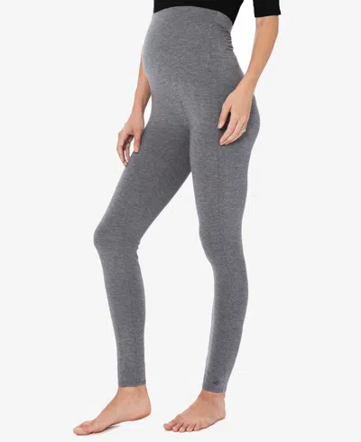 Cuddl Duds Stretch Maternity Leggings In Gray